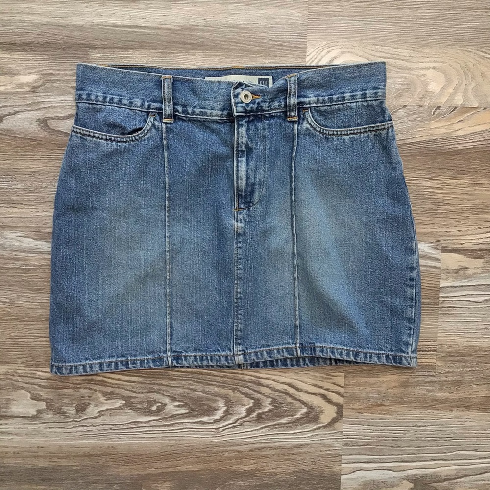 GAP Factory Denim Light Rinse Mini Skirt Cotton 8